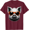 Cool Pig Love Graphic Art Cool Pig Wearing Sunglasses Graphic Art T-Shirt - Burgundy