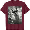 Funny Llama Stuff Accessories & Gifts Cool Llama Selfie At The Beach, Cute Llamas Alpaca T-Shirt - Burgundy