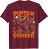 Pumpkin Crusher Kids Halloween Monster Truck Pumpkin Crusher Monster Truck Ghosts Halloween Boys T-Shirt - Burgundy