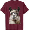 FunWearVM Funny Smoking Llama Cool Animal Lover with Attitude T-Shirt - Burgundy