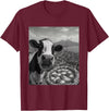 Wildfie – Selfies from Around the World Cow Pizza Selfie Funny Italy Meme Design T-Shirt - Burgundy