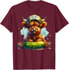 Dill With It Cute Highland Cow Pickle Gardener Dill With It Cute Highland Cow Pickle Hat Farm Animal Lover T-Shirt - Burgundy