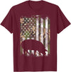 BoredKoalas Farming Farm Shirts Farmer Gifts Camo US Flag Pig Vintage Farm Animal Patriotic Farmer Gift T-Shirt - Burgundy
