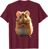 Hamster Rodent Field Hamster Cute Hamster T-Shirt - Burgundy