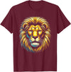 StopLyonLyonCos Co. Gift for Lion Lovers Men Women Kids Calm Relaxed Lion Face T-Shirt - Burgundy