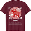 Chinese Zodiac Pig T-Shirt - Red, Small, Short Sleeve, Mandarin Collar, Unisex-Adult - Burgundy