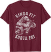 Funny Bear Kinda Fit Sorta Fat Gym Weightlifting Kinda Fit Sorta Fat Funny Gym Bear Weightlifting Workout T-Shirt - Burgundy