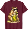 Pickle Munching Guinea Pig Designs Funny Guinea Pig Pickle Lover T-Shirt - Burgundy