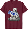 Unknow Carmela Polar Bear Holding Alaska Sign Vintage Alaska Lover T-Shirt - Burgundy