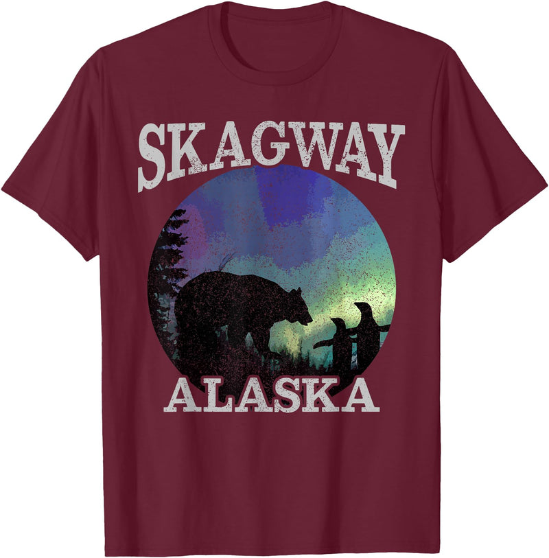 We Love Alaska - T-Shirts & Souvenirs Skagway Alaska - Polar Bear Penguin Souvenir Gift T-Shirt - Burgundy