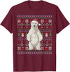 Ugly Christmas Sweater Style Polar Bear PJs Ugly Polar Bear Lovers Xmas Sweater Santa Christmas T-Shirt - Burgundy