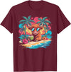 Summer Vibes Highland Cow Funny Beach Vacation Tee Tropical Highland Cow Summer Vibes Funny Beach T-Shirt - Burgundy