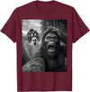 Bigfoot Halloween Ghost Costume Gift Funny Bigfoot Ghost Selfie Halloween Sasquatch Costume T-Shirt - Burgundy
