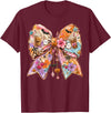 Summerween Tees NYC Summerween Bow Coquette Summer Halloween Ghosts Beach Coffee T-Shirt - Burgundy