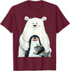 click here for better animal tees cute Polar bear and penguin bird fish lovers animal friends T-Shirt - Burgundy