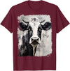 Noah&Friends A Black White Cow T-Shirt - Burgundy