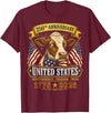 Patriotic 250 Years of Freedom 1776-2026 250 Years America Cow Patriotic USA 4th of July T-Shirt - Burgundy