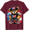 Hip Hop Teddy Bear for proud Puerto Ricans Cute Teddy Bear Puerto Rico Flag Boricua Puerto Rican T-Shirt - Burgundy