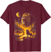 Howzit South Africa Majestic Roaring Lion Savanna Moon Night Sky African Safari T-Shirt - Burgundy