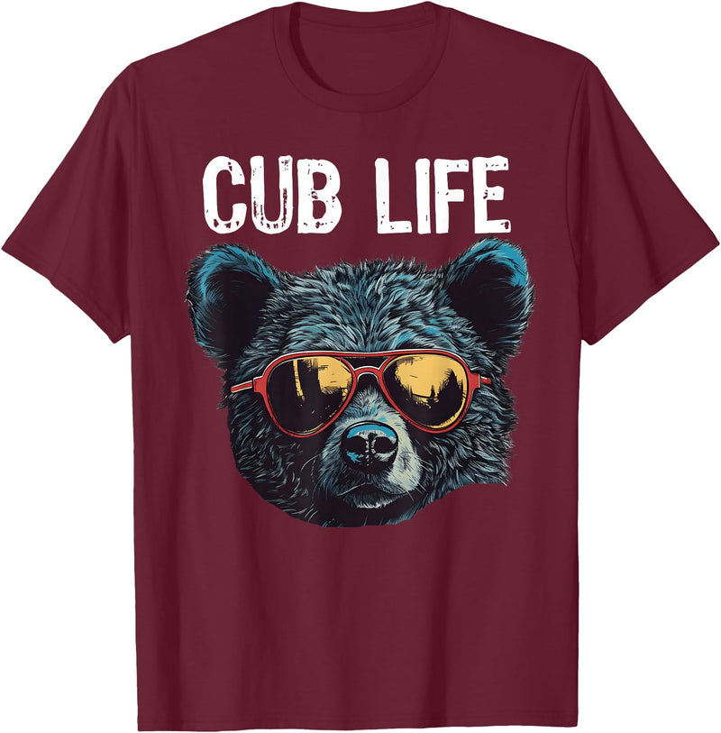Matching Cute Bear Cub Designs for Boys & Girls Funny Bear Cub Boys Toddler Brown Black Mom Son Daughter T-Shirt - Burgundy