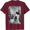 Funny Polar Bear Selfie Titanic T-Shirt - Burgundy
