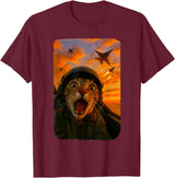 Funny Cats Fighter Jet Pilot Kitties Selfies Funny Screaming Cat Fighter Jet Pilot Kitty Selfie T-Shirt