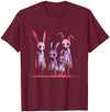 Dark Aesthetic Rabbit T-Shirt in Burgundy