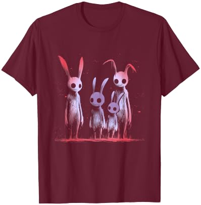 Dark Aesthetic Rabbit T-Shirt in Burgundy