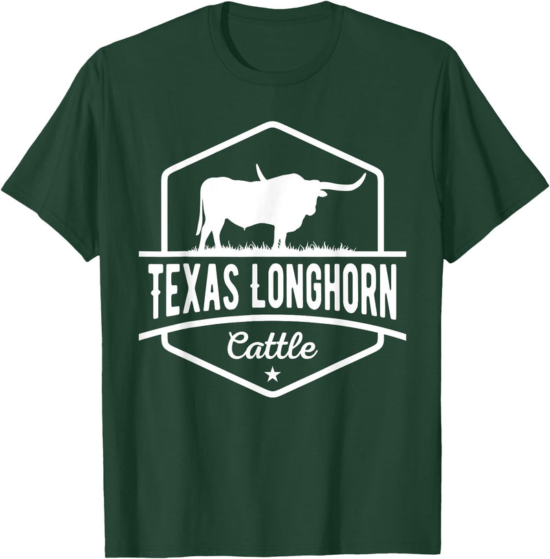 Farm and Longhorn Gift for Men and Cattle Clothing Texas Longhorn Cattle - Longhorn Cow For Cattle Farmer T-Shirt - Dark