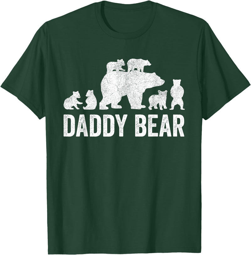 Funny Bear Shirts For Men & Women Clothing Co Daddy Bear Fathers Day Shirts, Funny Six Cub Kids Dad T-Shirt - Dark Green