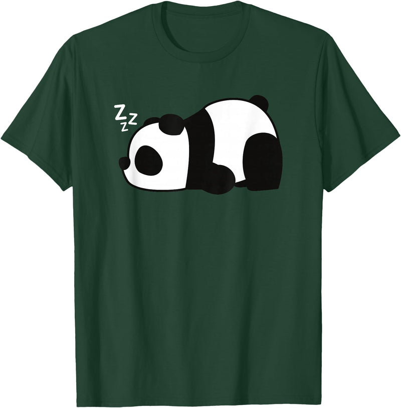 Panda Bear Inc. Funny Lazy Panda Bear Sleeping Grumpy Cute Animal Meme T-Shirt - Dark Green