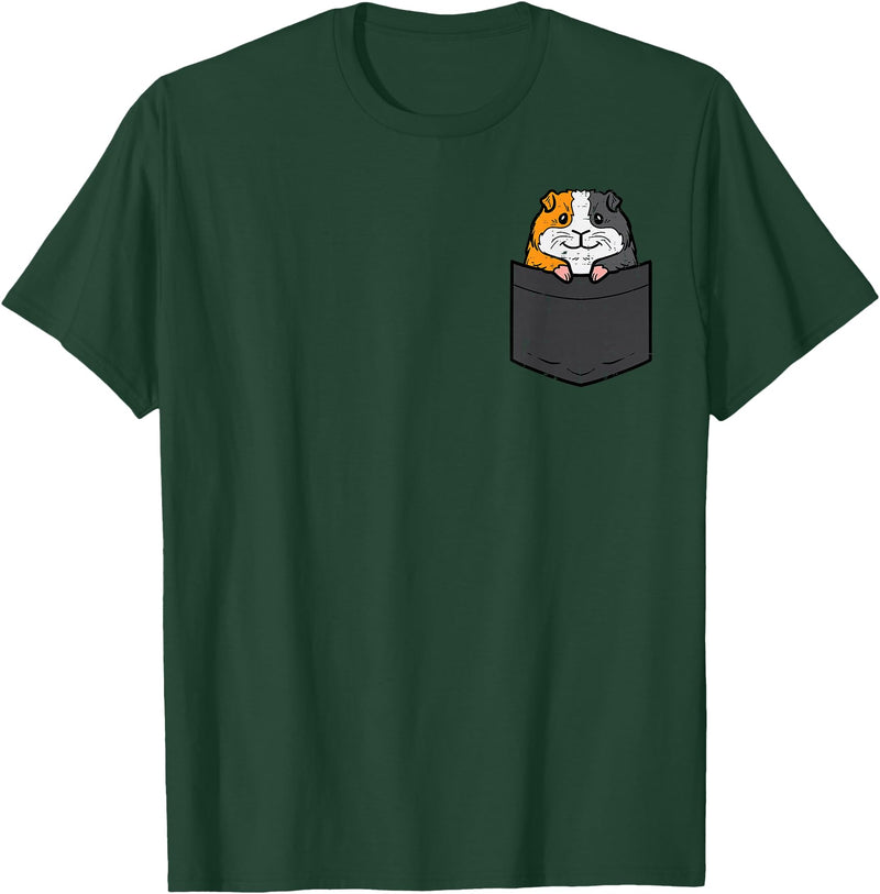 Guinea Pig Shirts For Men Women Kids Gift Guinea Pig Pocket Funny Cavy Rodent Animal Men Women Kids T-Shirt - Dark Green
