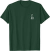 The Giraffe Apparel Co Giraffe Minimalist Badge Patch Line Art Animal T-Shirt - Dark Green