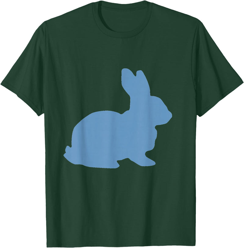 Cute Blue Rabbit Lover Bunny Graphic T-Shirt in Dark Green