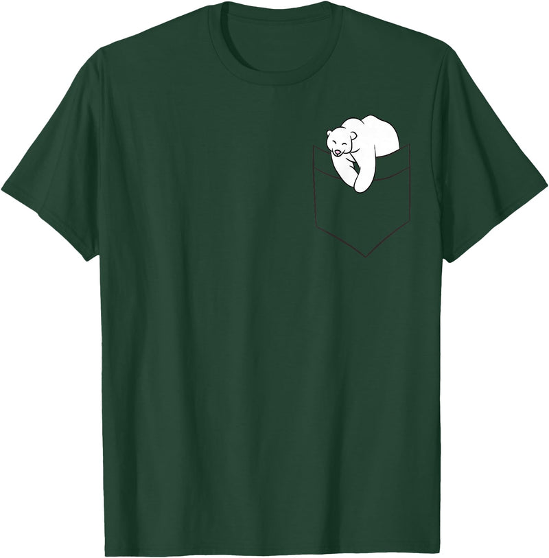 Niedliche Eisbär-Geschenke Polar Bear in Bag Funny Polar Bear in Bag T-Shirt - Dark Green