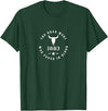 Letterboard Inspired 1883 The Road West Was Paved In Blood Cow Skull T-Shirt - Dark Green