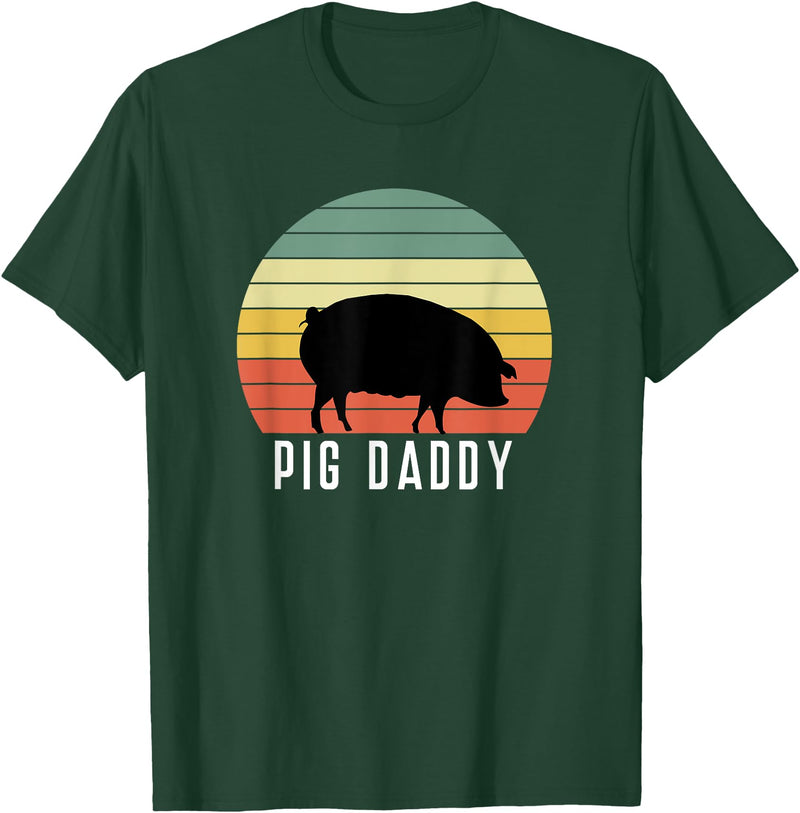 Pig Farmer for Men Women Kids Boys Girls Pig Dad - Daddy Farmer Farming Farm Pork Animal Livestock T-Shirt - Dark Green