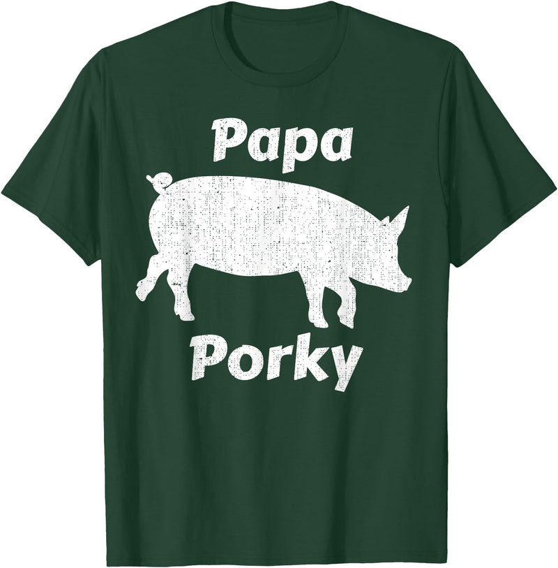 Papa Porky Pig Daddy Father Hog pork T-Shirt - Dark Green