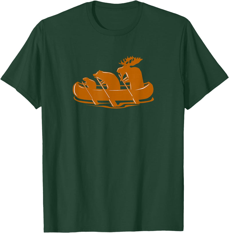 Canoe Gifts Men Women I Vicoli Merch Canoeing Beaver Bear Moose Canoe Team Funny T-Shirt - Dark Green