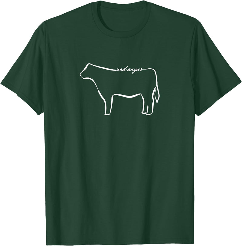 Red Angus cow decor Red Angus Cow Art Print T-Shirt - Dark Green