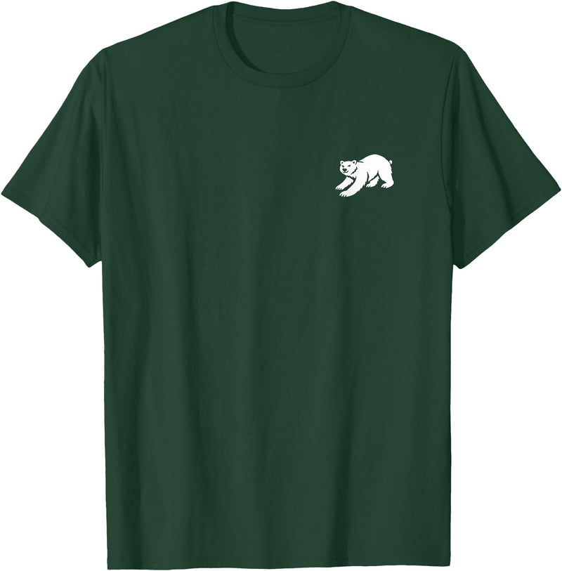 Playful Critter Apparel Co. Polar Bear Minimalist Black and White T-Shirt - Dark Green