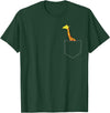 Africa Giraffe Gifts and Giraffe Sayings Cute Giraffe in Bag Cool Large Giraffe Large T-Shirt - Dark Green