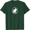 White Silhouette of a Bunny, Stylized for Rabbit Lovers T-Shirt in Dark Green