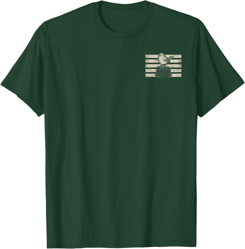 Bankrupted By Birdseed Bird Watching Humor Bankrupted By Birdseed Funny Bird Watching Lover 2 Sides T-Shirt - Dark Green