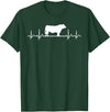 Black Angus Rancher Geschenk Für Bauern Heartbeat ECG Pulse Cow Black Angus Rancher T-Shirt - Dark Green
