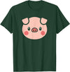 SHIRTSIDE PIG Pig Face Shirt Gift For Pig Lover T-Shirt - Dark Green
