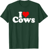I HEART LOVE COWS I Love Heart Cows T-Shirt - Dark Green