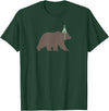Birthday Animalz Bear Birthday T-Shirt, Kids Animal Birthday Shirt T-Shirt - Dark Green