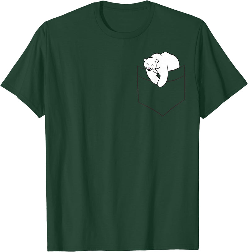 Cute Polar Bear Gifts And Tees Polar Bear in Bag Cute Polar Bear Children Baby Polar Bear T-Shirt - Dark Green