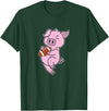 American Football USA animal Touchdown sport ball Pig plays American Football T-Shirt - Dark Green